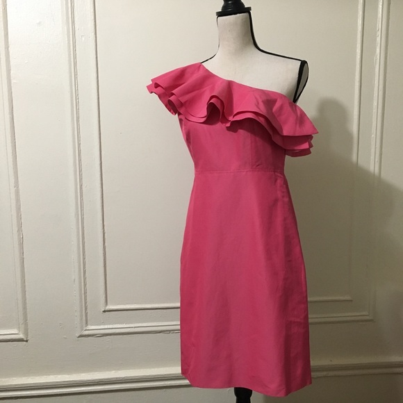 J. Crew Dresses J Crew One Shoulder Pink Dress Poshmark